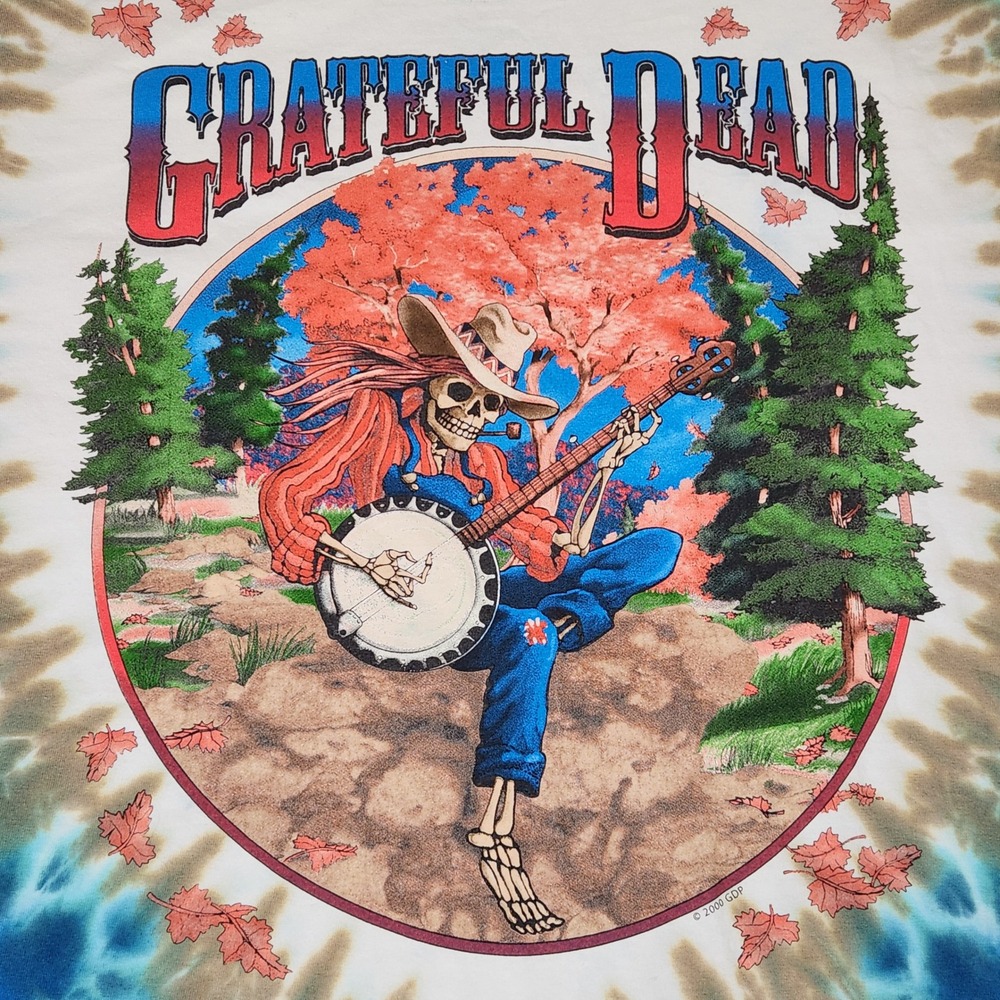 2000 Liquid Blue Grateful Dead 1994 Fall Tour Tie Dye T-Shirt XL Banjo Skeleton